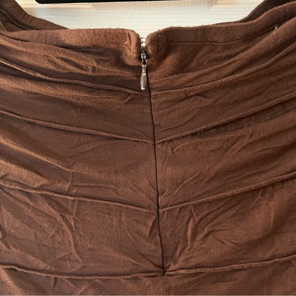 Women's Multi-Tiered Knit Long Skirt - Brown - Medium - Picture 4 of 5